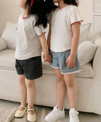 【aimoha-KIDS-】小花柄　キッズTシャツ (SS)