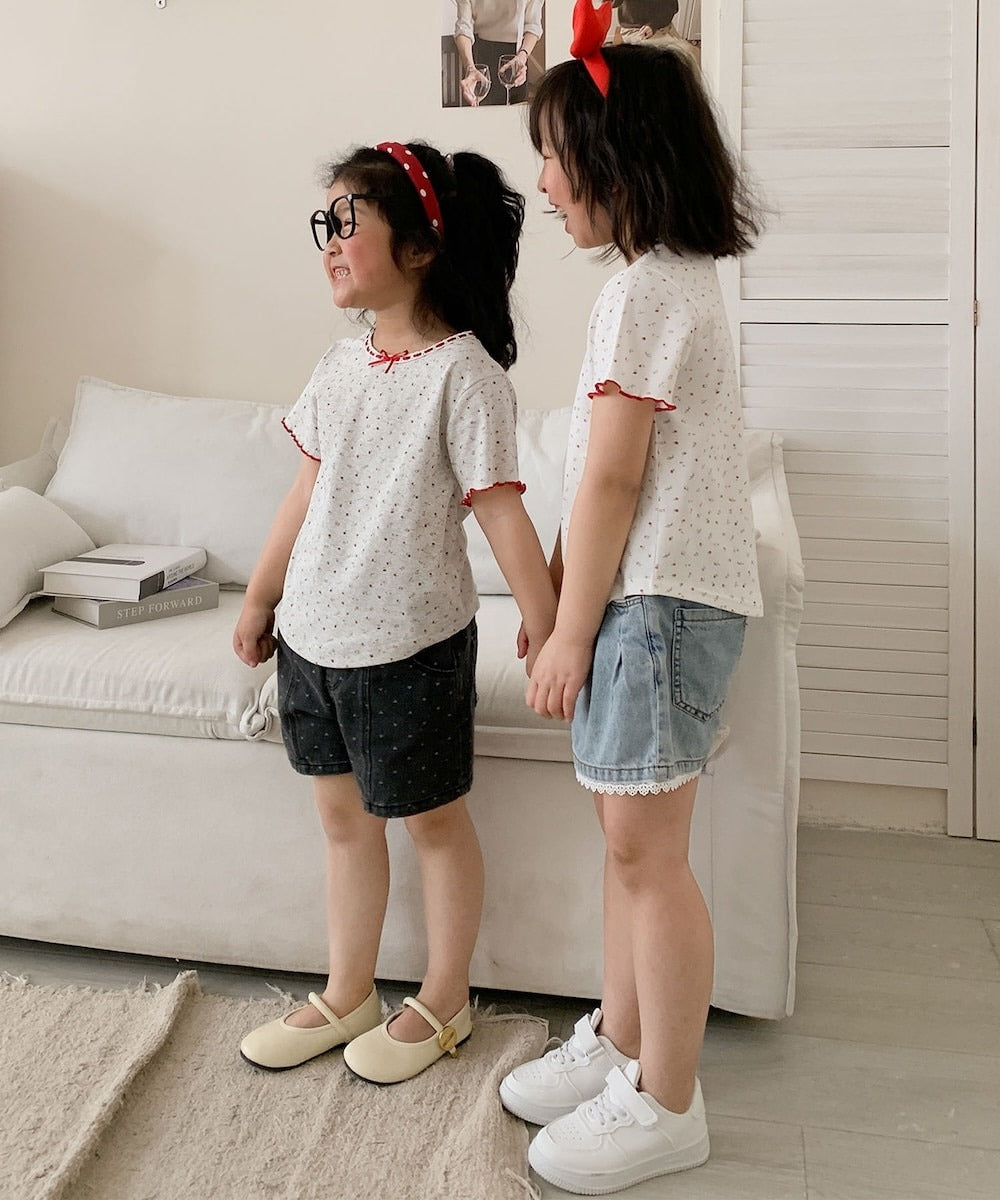 【aimoha-KIDS-】小花柄　キッズTシャツ (SS)