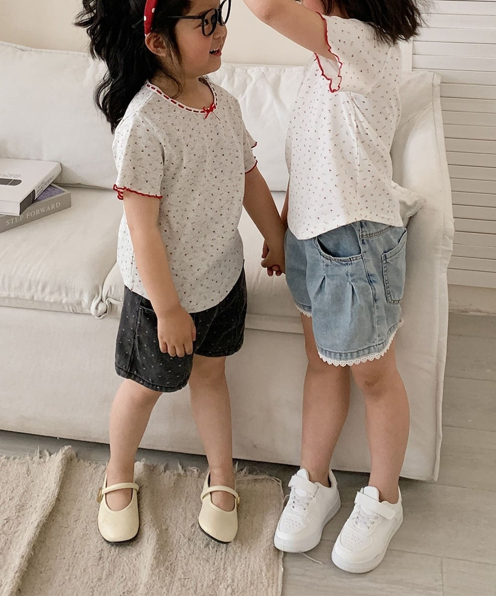 【aimoha-KIDS-】小花柄　キッズTシャツ (SS)