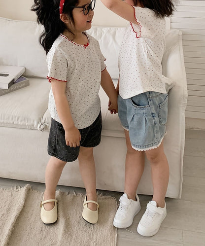 【aimoha-KIDS-】小花柄　キッズTシャツ (SS)