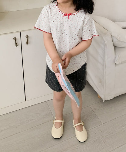 【aimoha-KIDS-】小花柄　キッズTシャツ (SS)