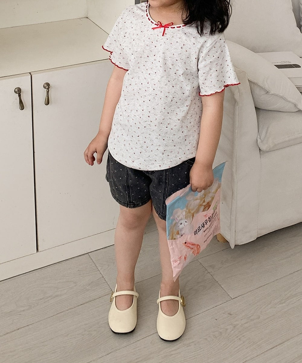 【aimoha-KIDS-】小花柄　キッズTシャツ (SS)