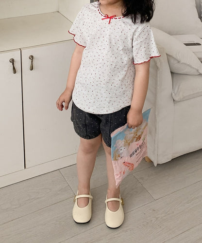 【aimoha-KIDS-】小花柄　キッズTシャツ (SS)