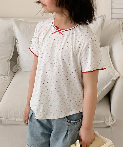 【aimoha-KIDS-】小花柄　キッズTシャツ (SS)