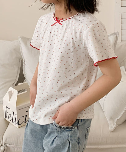 【aimoha-KIDS-】小花柄　キッズTシャツ (SS)