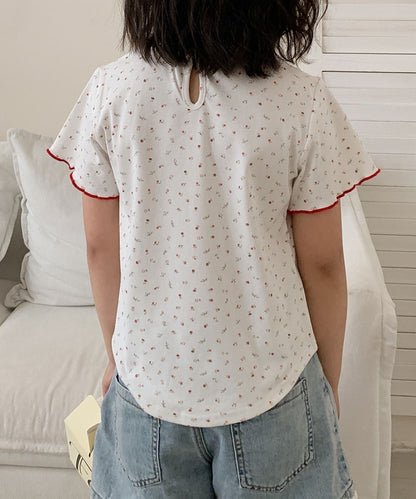 【aimoha-KIDS-】小花柄　キッズTシャツ (SS)