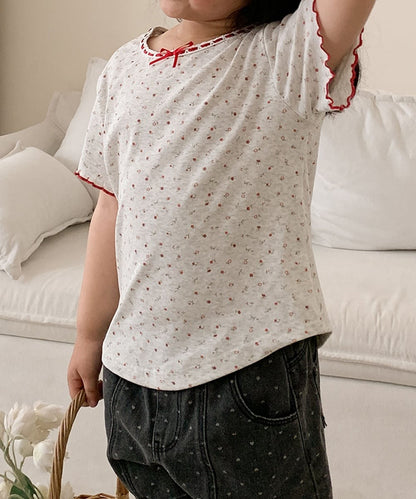 【aimoha-KIDS-】小花柄　キッズTシャツ (SS)