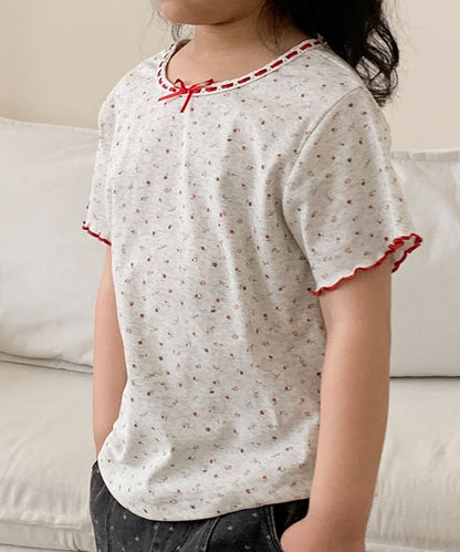 【aimoha-KIDS-】小花柄　キッズTシャツ (SS)