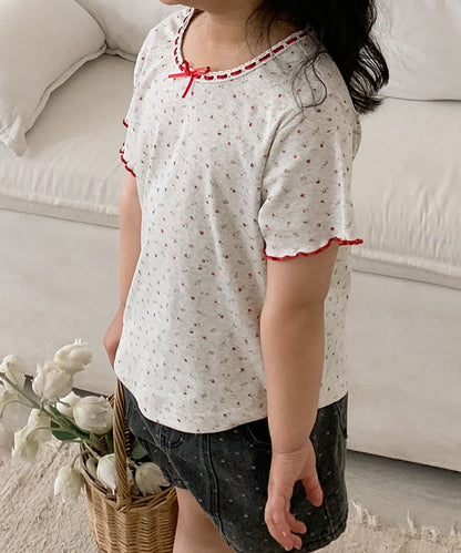 【aimoha-KIDS-】小花柄　キッズTシャツ (SS)