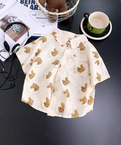 【aimoha KIDS】デザインプリントキッズシャツ (SS)