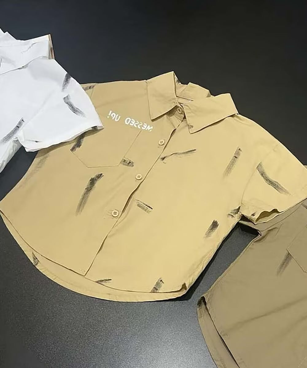 【aimoha KIDS】デザインプリントキッズシャツ (SS)