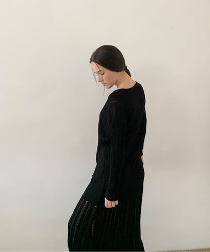 DECADE CLASSIC リブ編みニットフルオーバー