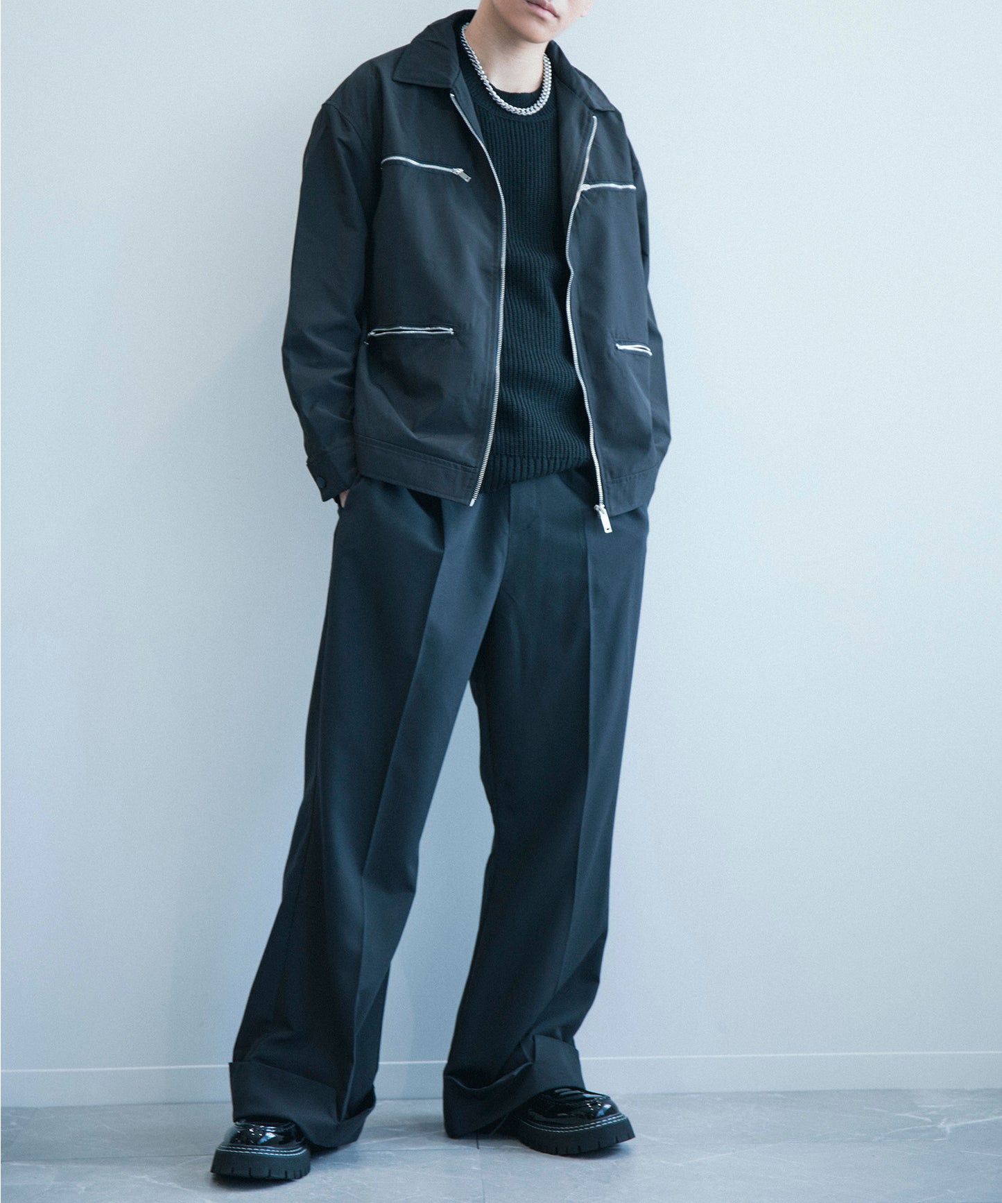 【aimoha Men's】モード系ジッパージャケット