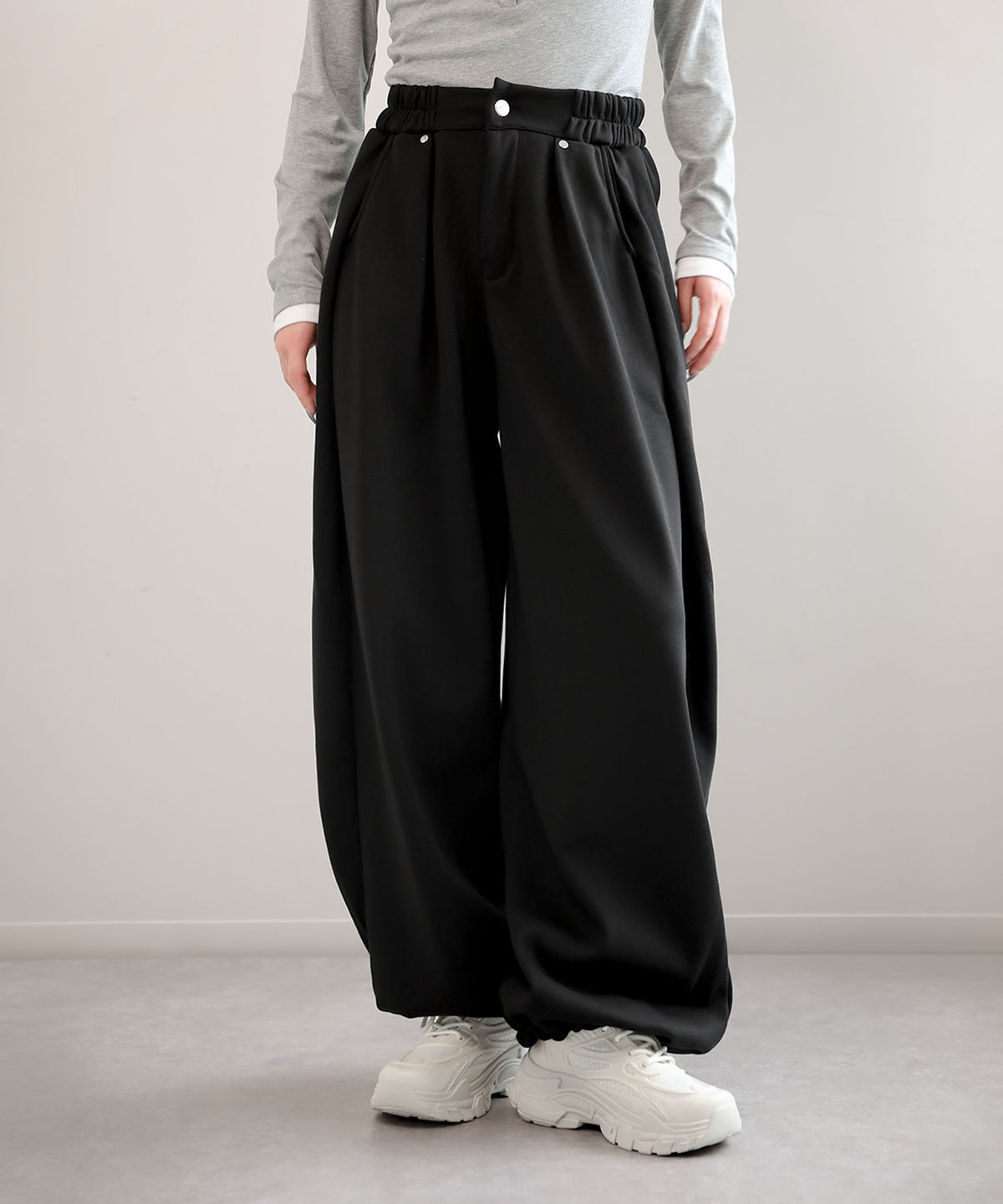 aimoha/タック入り裏起毛スウェットパンツ