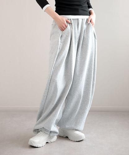 aimoha/タック入り裏起毛スウェットパンツ