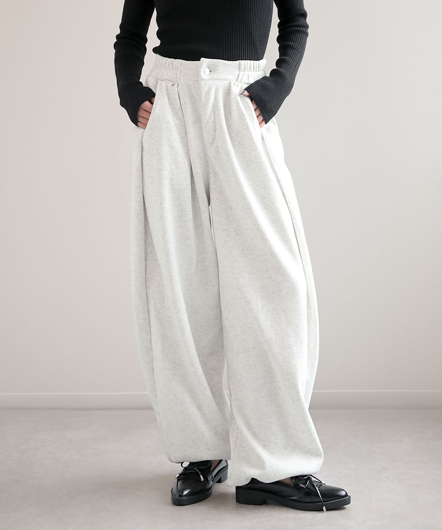 aimoha/タック入り裏起毛スウェットパンツ