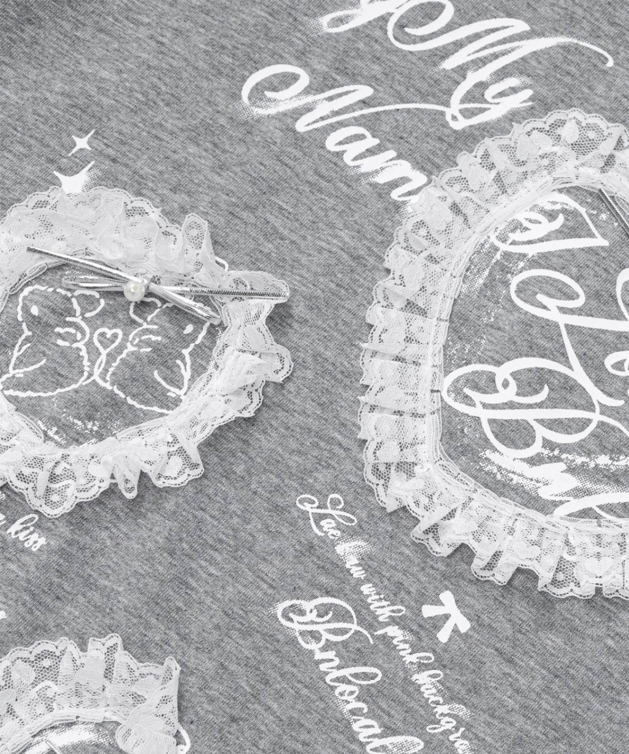 HOOK for girls　レースフリルハート ビッグTシャツ (SS)