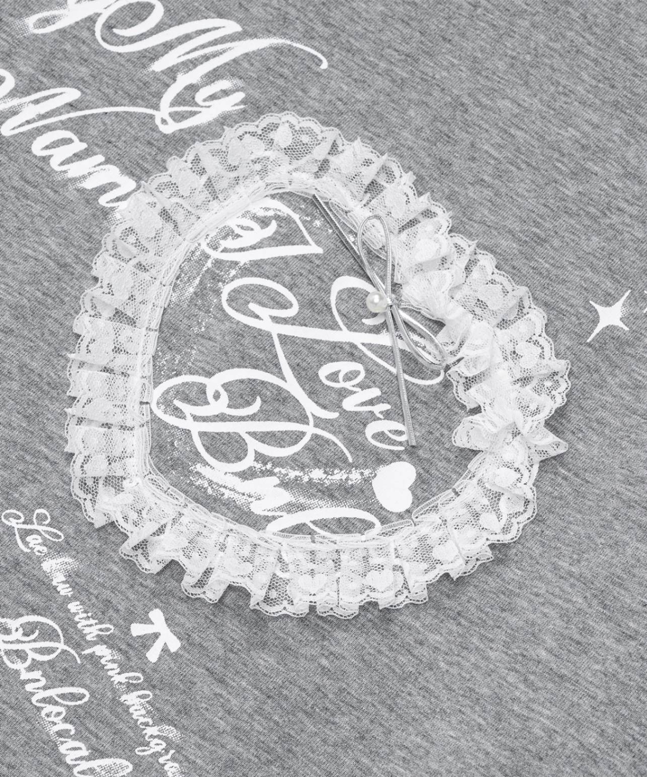 HOOK for girls　レースフリルハート ビッグTシャツ (SS)