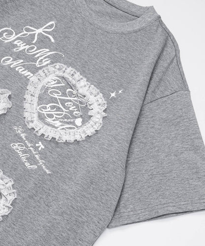 HOOK for girls　レースフリルハート ビッグTシャツ (SS)