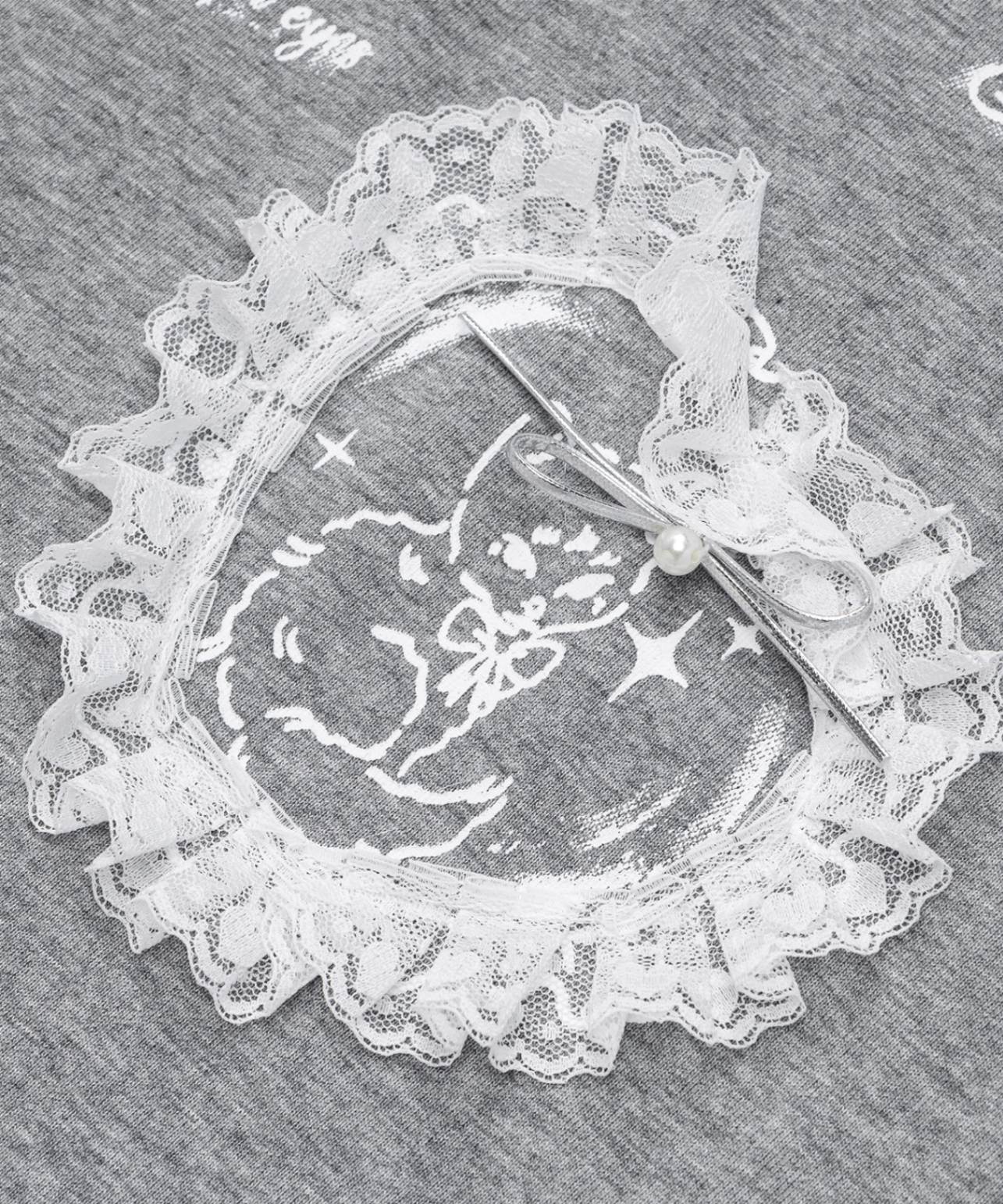HOOK for girls　レースフリルハート ビッグTシャツ (SS)