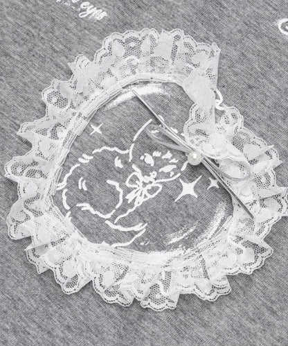 HOOK for girls　レースフリルハート ビッグTシャツ (SS)