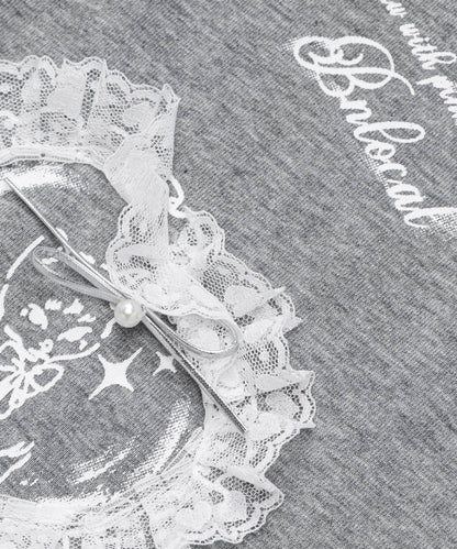 HOOK for girls　レースフリルハート ビッグTシャツ (SS)