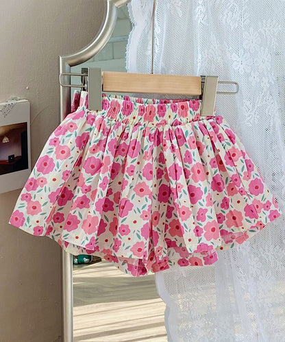 【aimoha-KIDS-】フラワーガーデン フレアショートパンツ