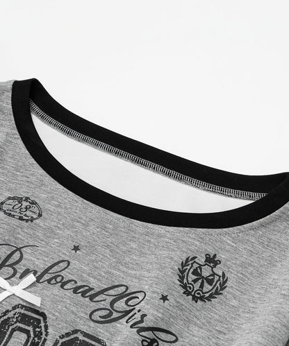 HOOK for girls リボン×ナンバーーリングロゴ　ロンT