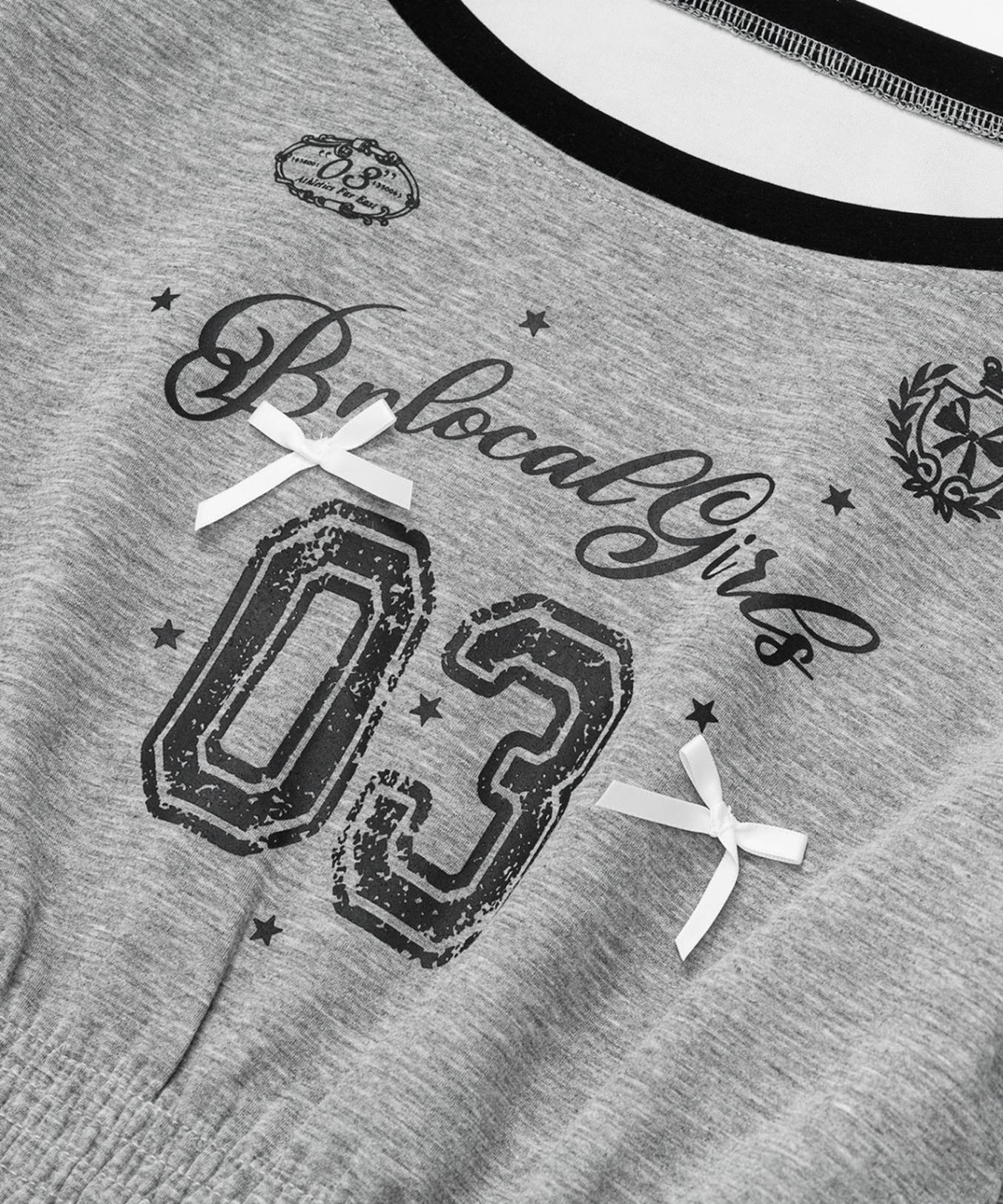 HOOK for girls リボン×ナンバーーリングロゴ　ロンT