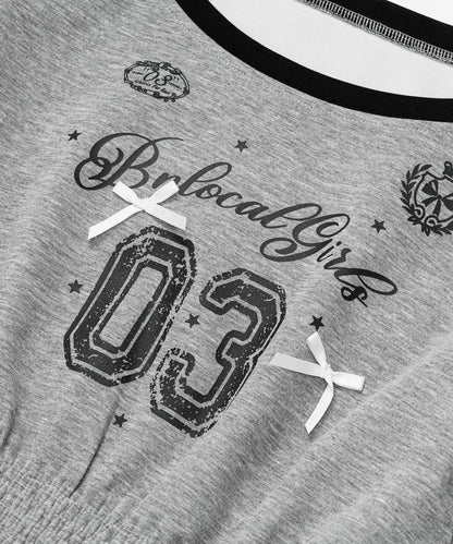 HOOK for girls リボン×ナンバーーリングロゴ　ロンT