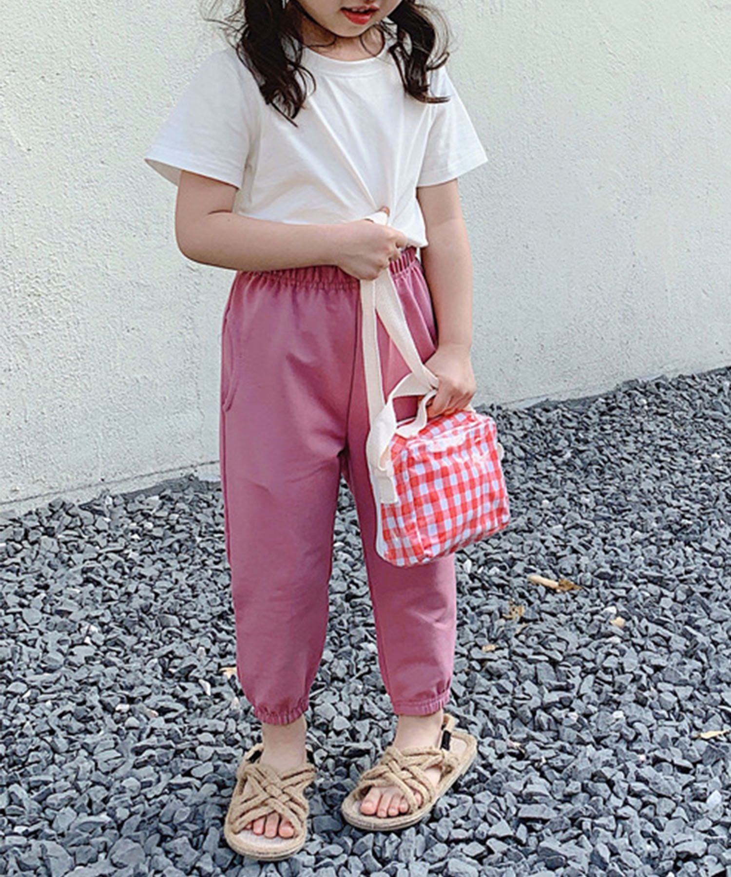 【aimoha-KIDS-】ベーシック半袖Tシャツ