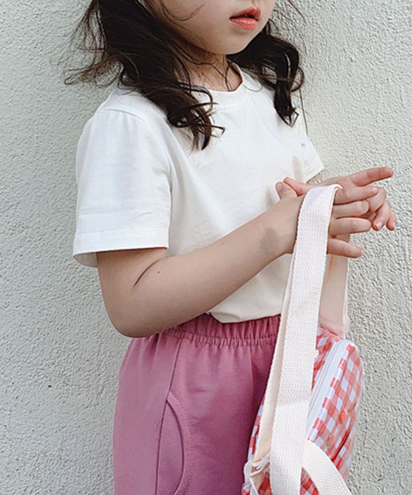 【aimoha-KIDS-】ベーシック半袖Tシャツ
