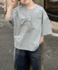【aimoha-KIDS-】逆さネックデザインTシャツ