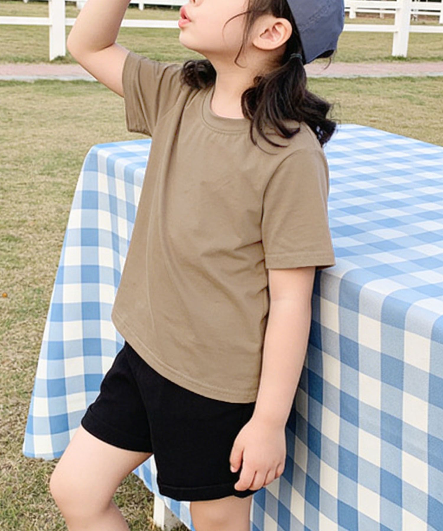 【aimoha-KIDS-】ベーシック半袖Tシャツ
