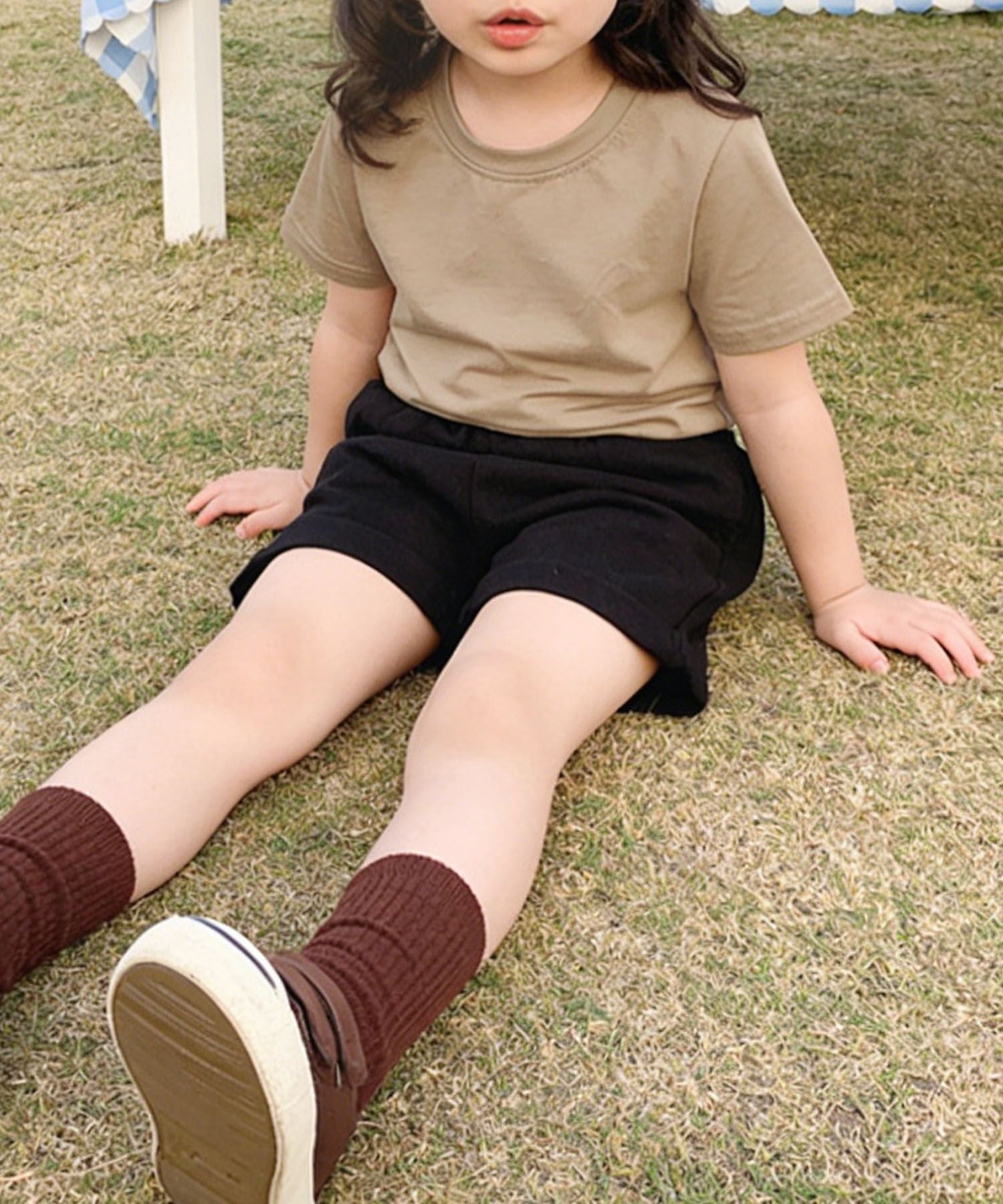 【aimoha-KIDS-】ベーシック半袖Tシャツ