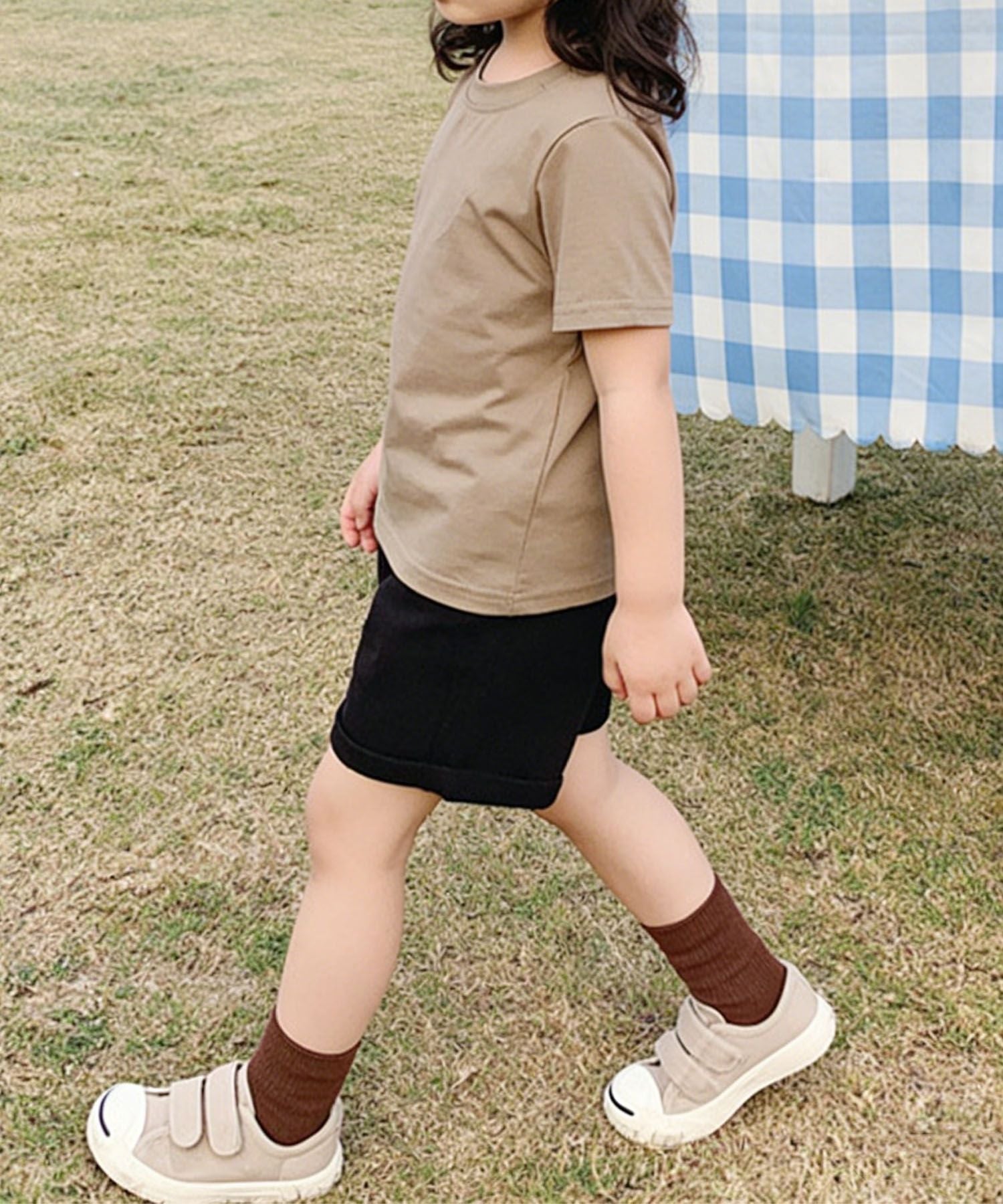 【aimoha-KIDS-】ベーシック半袖Tシャツ