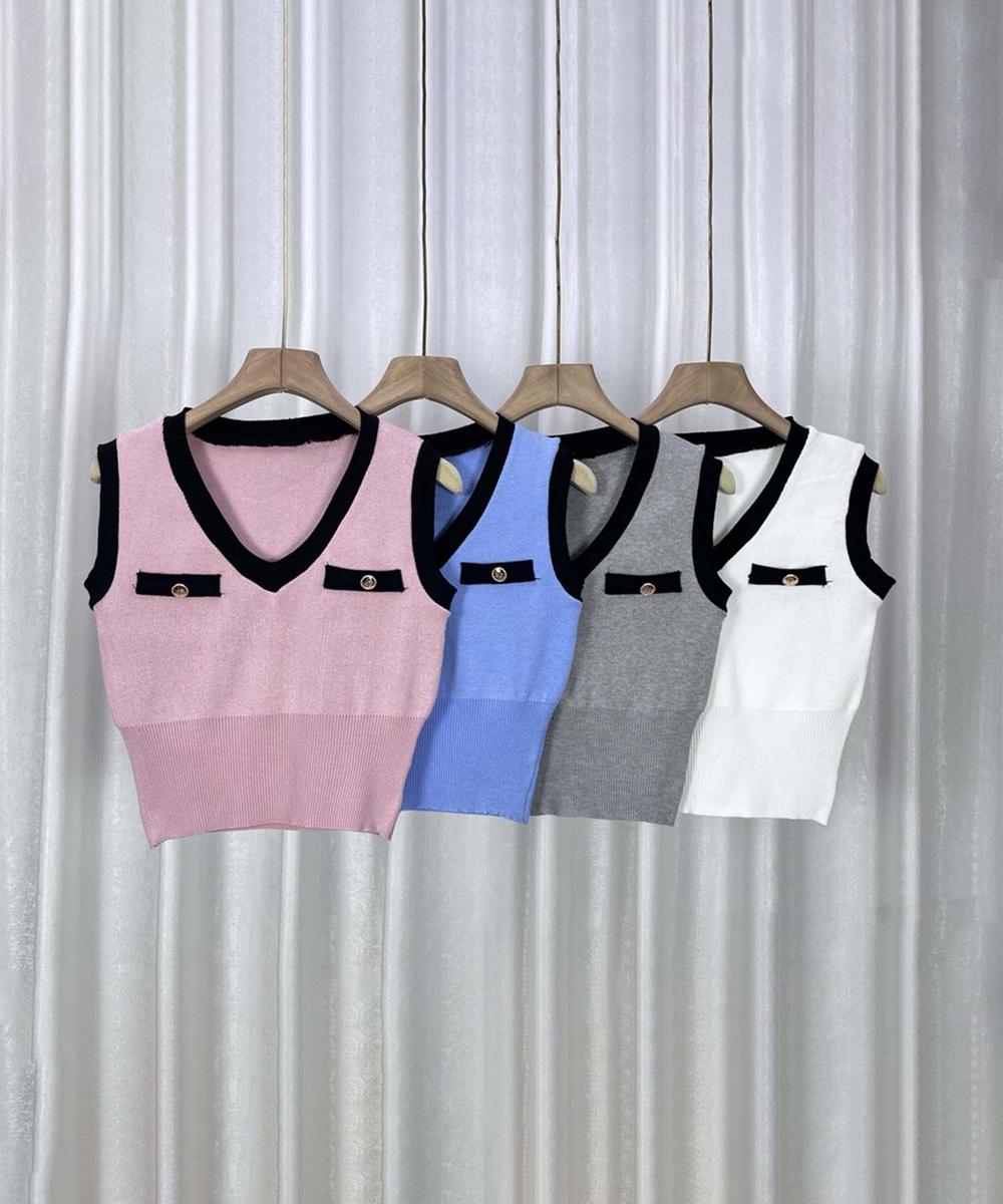 【Jasmine】バイカラーニットベスト