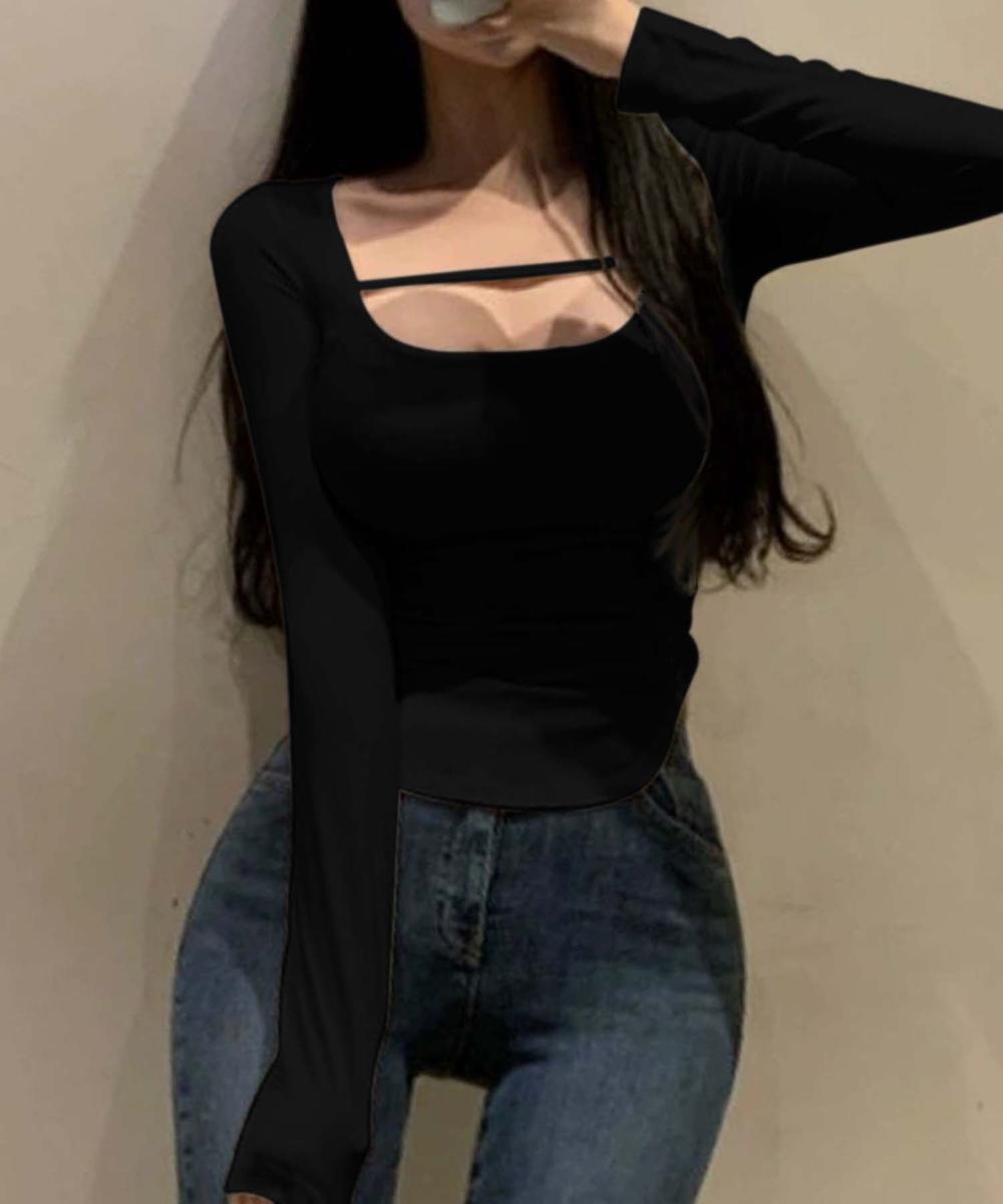 【Jasmine】ナローストラップ長袖トップス