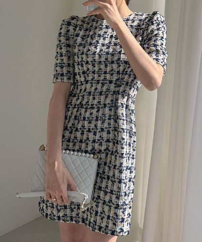 【Jasmine】ツイードフレアミニワンピース