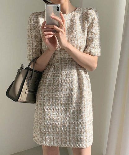 【Jasmine】ツイードフレアミニワンピース