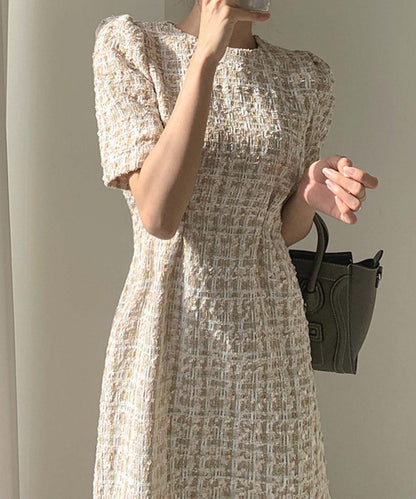 【Jasmine】ツイードフレアミニワンピース