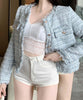 [Jasmine] Tweed-Style Collarless Shacket