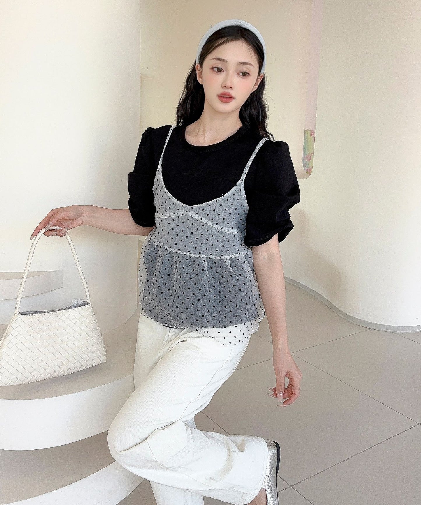【Jasmine】ドッドバックリボンビスチェ