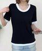 リブ配色Tシャツ