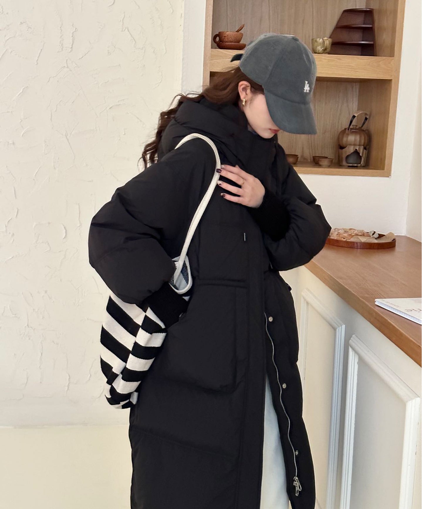 オーバーサイズ中綿ロングダウンコート