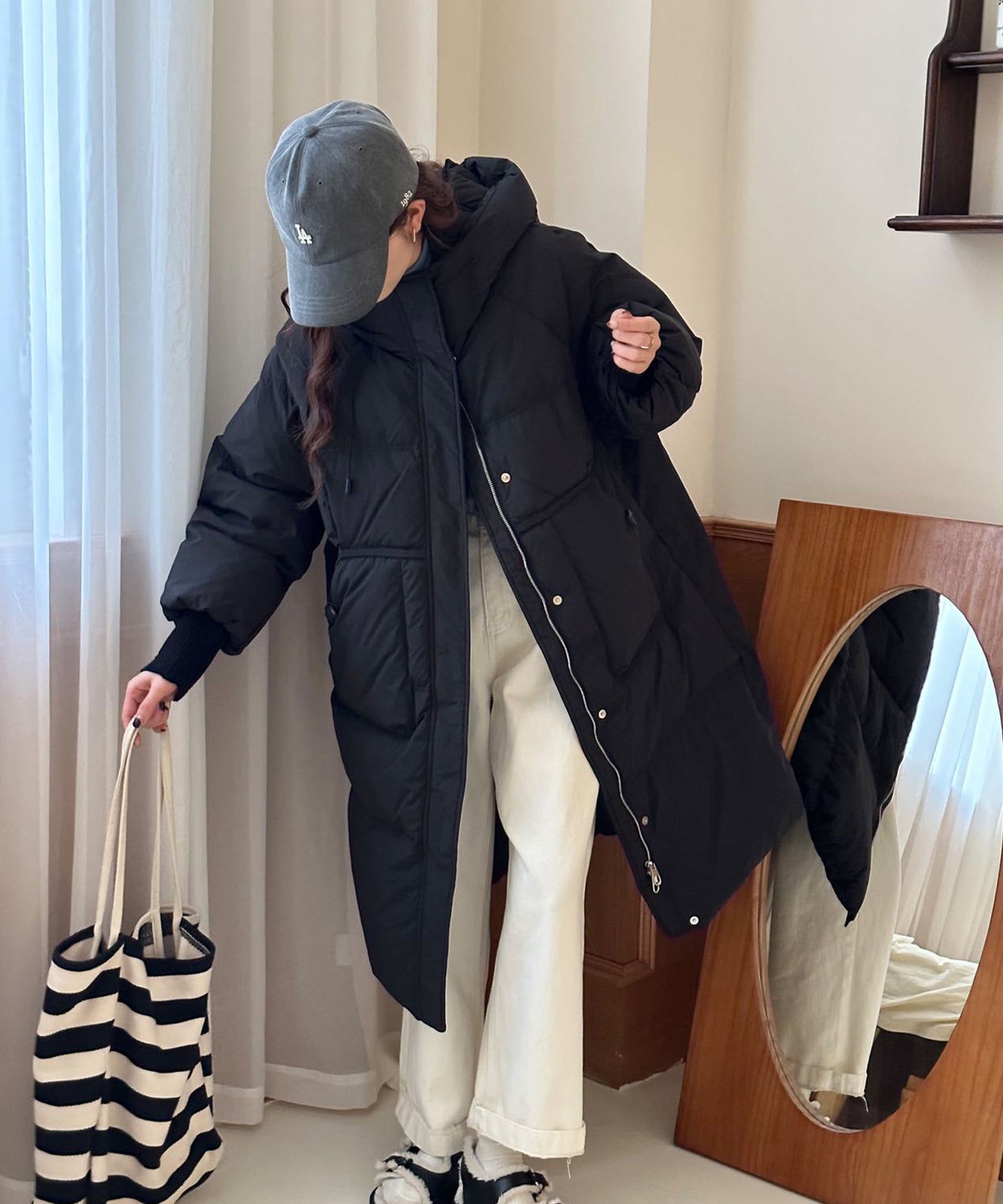 オーバーサイズ中綿ロングダウンコート