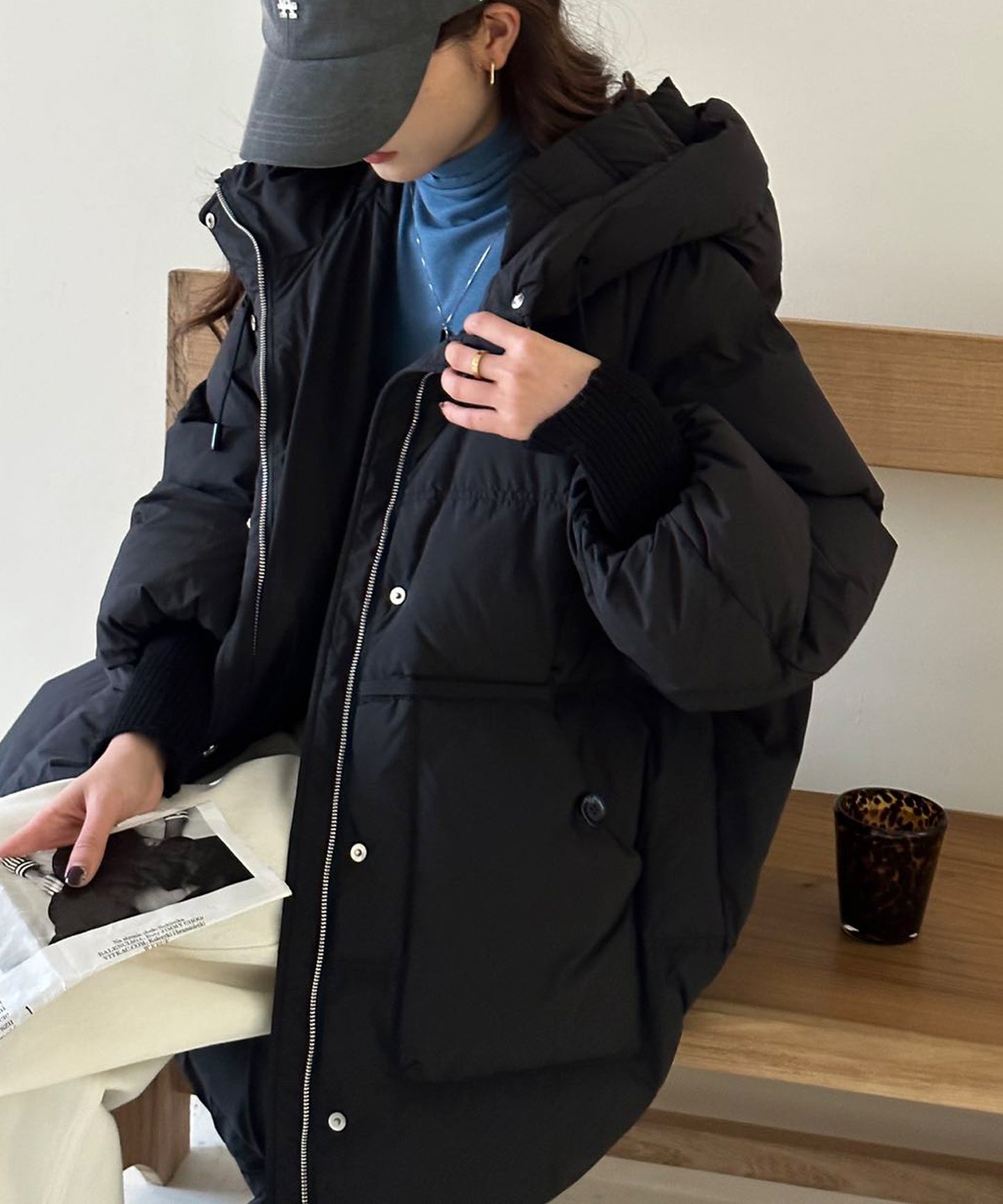 オーバーサイズ中綿ロングダウンコート