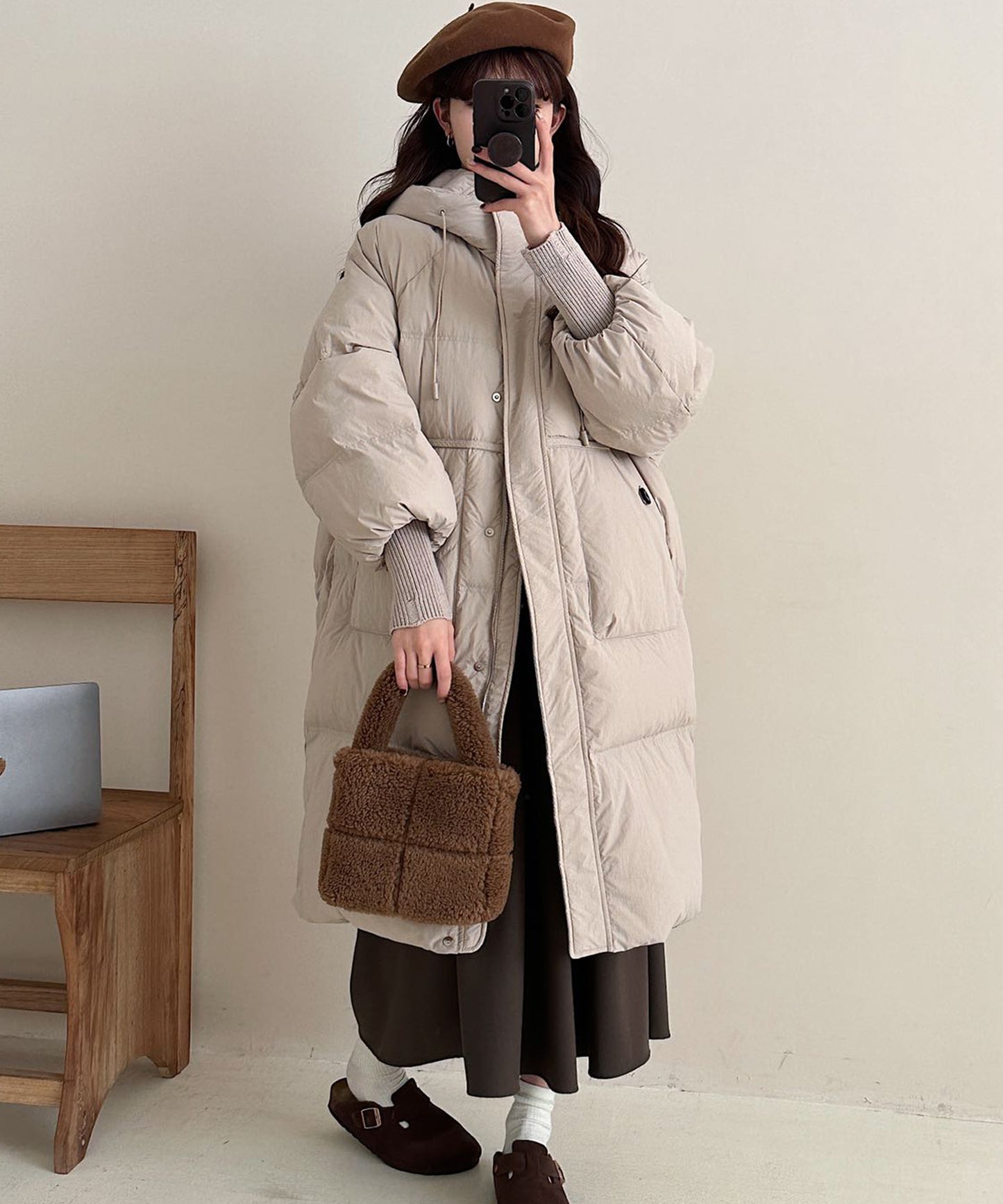 オーバーサイズ中綿ロングダウンコート