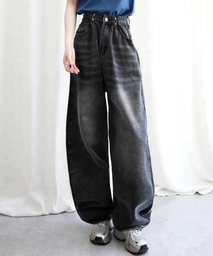 aimoha/2WAYジーンズデニム深めのウエストタックハイウエストデニムパンツ