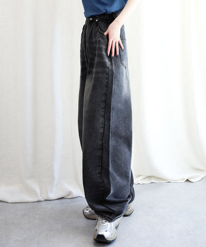 aimoha/2WAYジーンズデニム深めのウエストタックハイウエストデニムパンツ